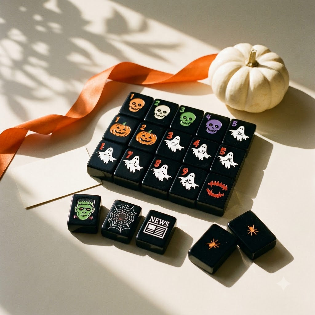 The set presented as a gift with an orange silk ribbon