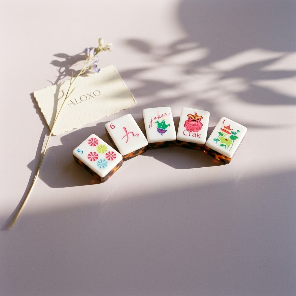 Editorial fan of Stripe and Tortoise mahjong tiles
