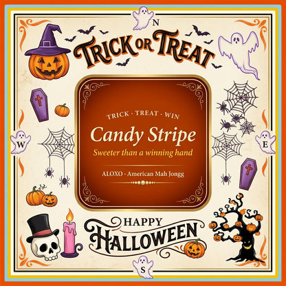 Trick or Treat Candy Mahjong Mat — the full printed artwork, top view