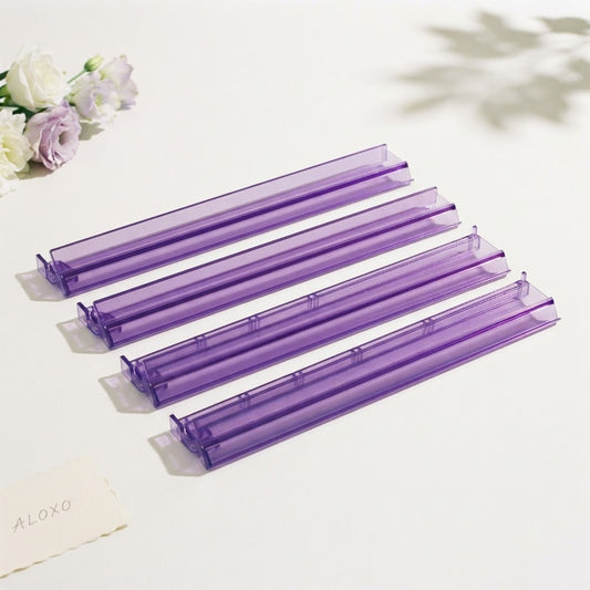 Violet Clear mahjong racks, set of four in see-through violet acrylic