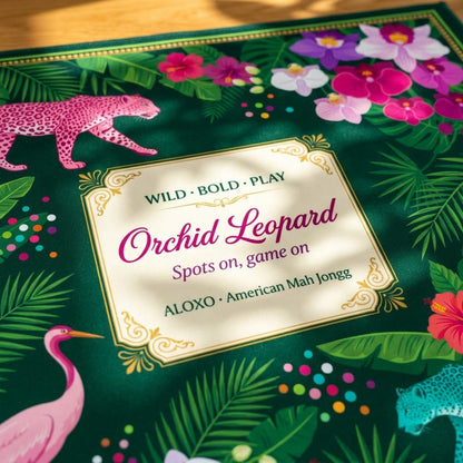 Wild Orchid Leopard Mahjong Mat — Roll-Up