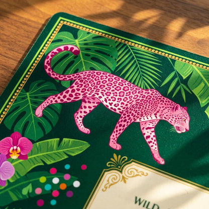 Wild Orchid Leopard Mahjong Mat — Roll-Up
