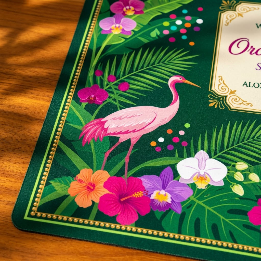 Wild Orchid Leopard Mahjong Mat — Roll-Up