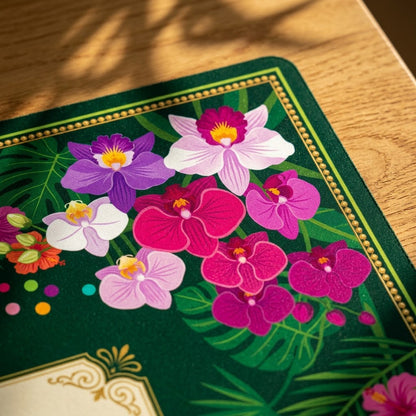 Wild Orchid Leopard Mahjong Mat — Roll-Up