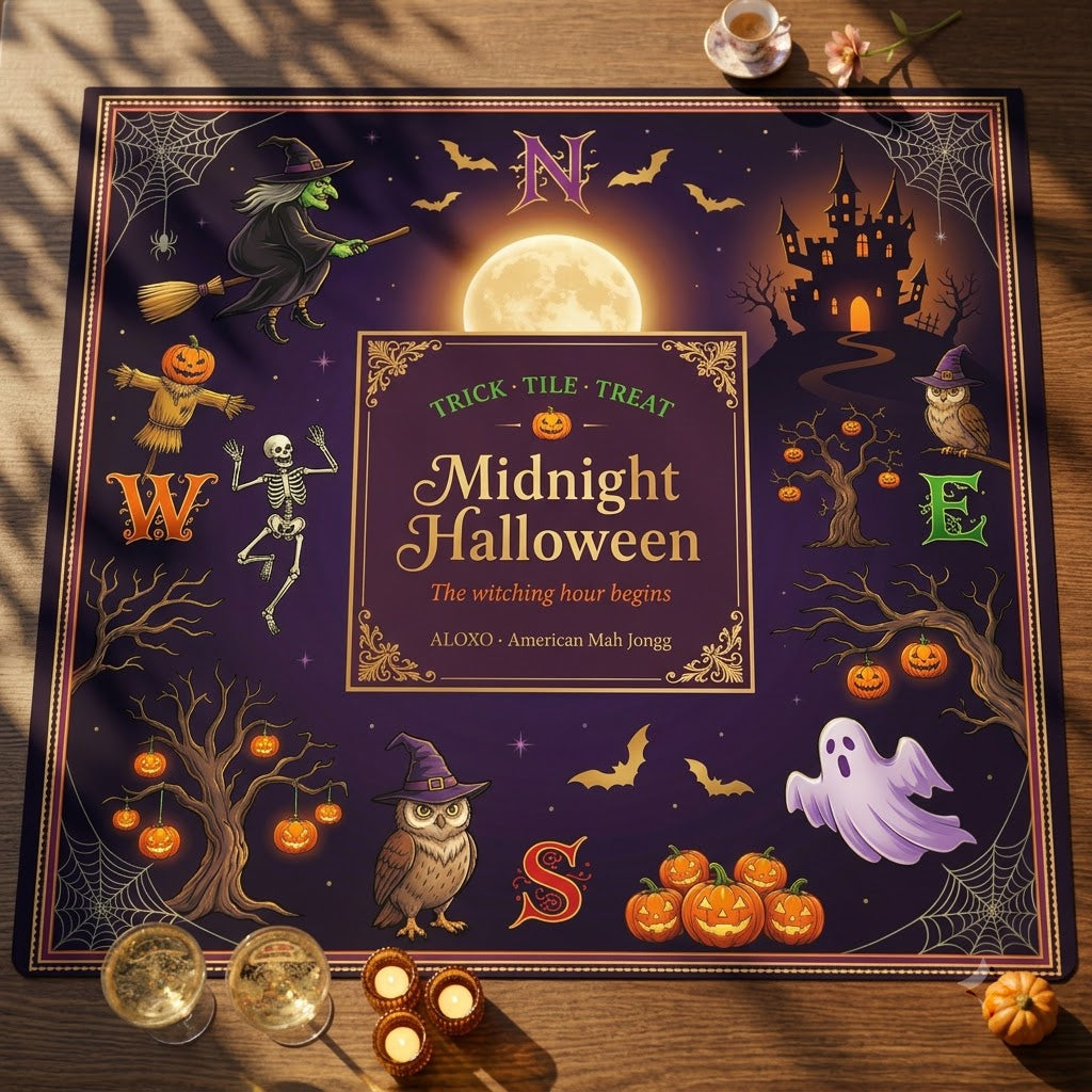 Witching Hour Halloween Mahjong Mat — Roll-Up