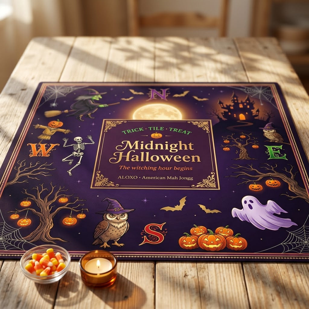 Witching Hour Halloween Mahjong Mat — Roll-Up