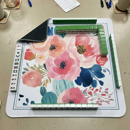 Floral Mahjong Mat For Elegant Gatherings