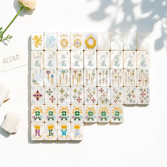 Mother-of-Pearl & Gold Mahjong — 160 Tiles