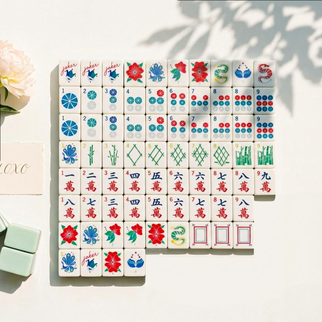 Crystal Cyan Mahjong Set — 160 Tiles