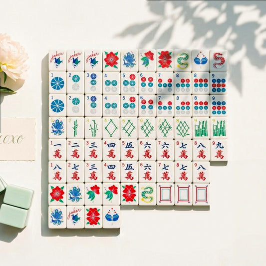 Crystal Cyan Mahjong Set — 160 Tiles