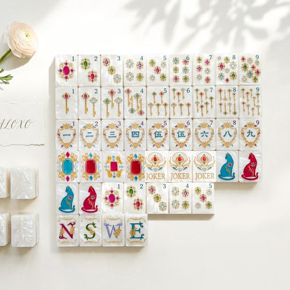 Pearl Cat Mahjong Set — 160 Tiles