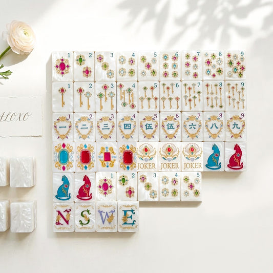 Pearl Cat Mahjong Set — 160 Tiles