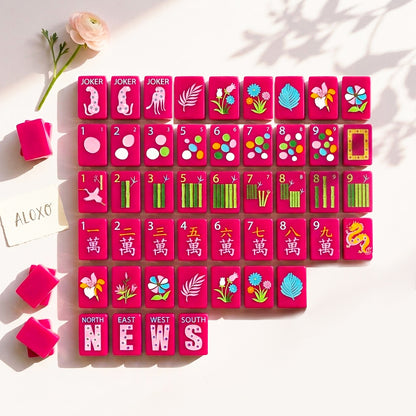 Orchid Leopard Mahjong Set — 160 Tiles