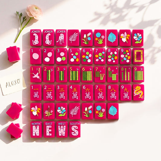 Orchid Leopard Mahjong Set — 160 Tiles