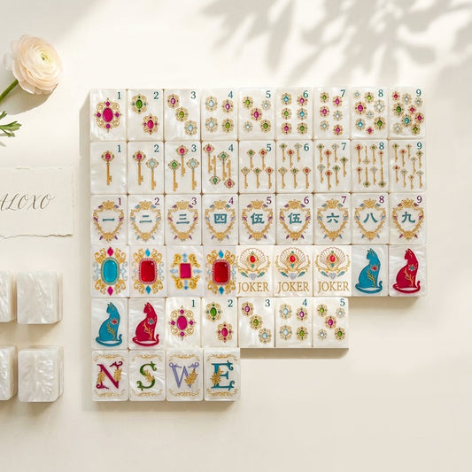 Pearl Cat Mahjong Set — 160 Tiles