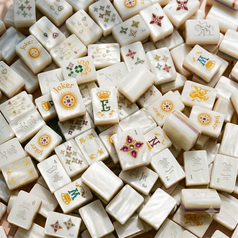 Mother-of-Pearl & Gold Mahjong — 160 Tiles