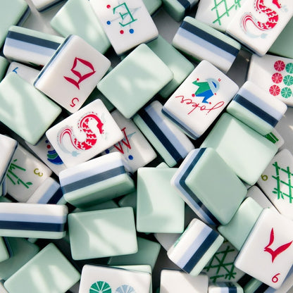 Crystal Cyan Mahjong Set — 160 Tiles
