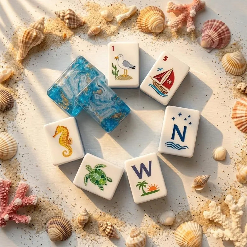 Ocean Blue Mermaid Luxury American Mahjong Set — 160 NMJL-Ready Tiles