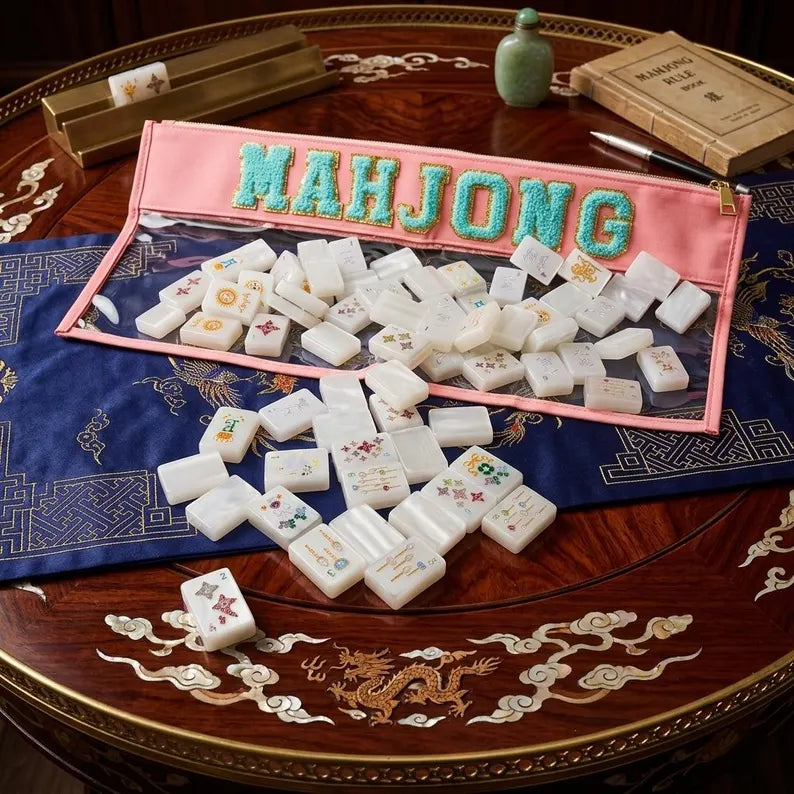 Mother-of-Pearl & Gold Luxury American Mahjong Set — 160 NMJL-Ready Tiles