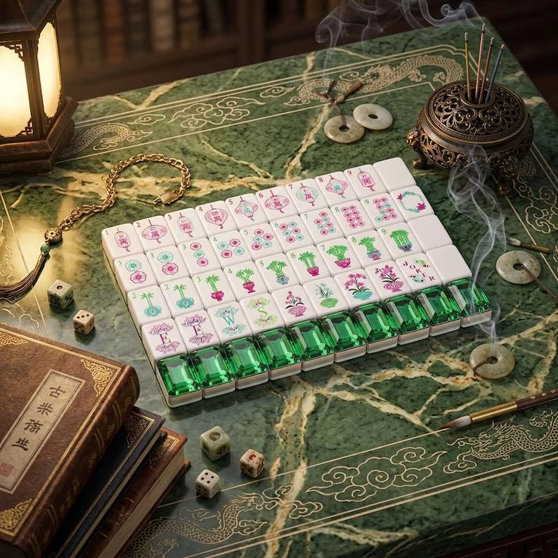 Emerald Green Luxury American Mahjong Set — 160 NMJL-Ready Tiles