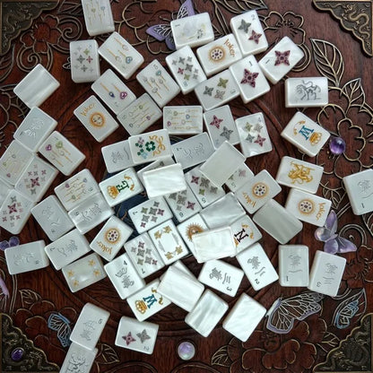 Mother-of-Pearl & Gold Luxury American Mahjong Set — 160 NMJL-Ready Tiles