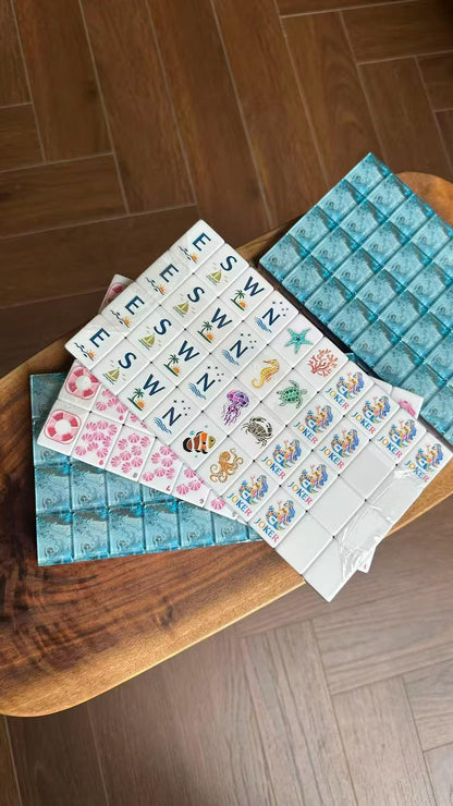 Ocean Blue Mermaid Luxury American Mahjong Set — 160 NMJL-Ready Tiles
